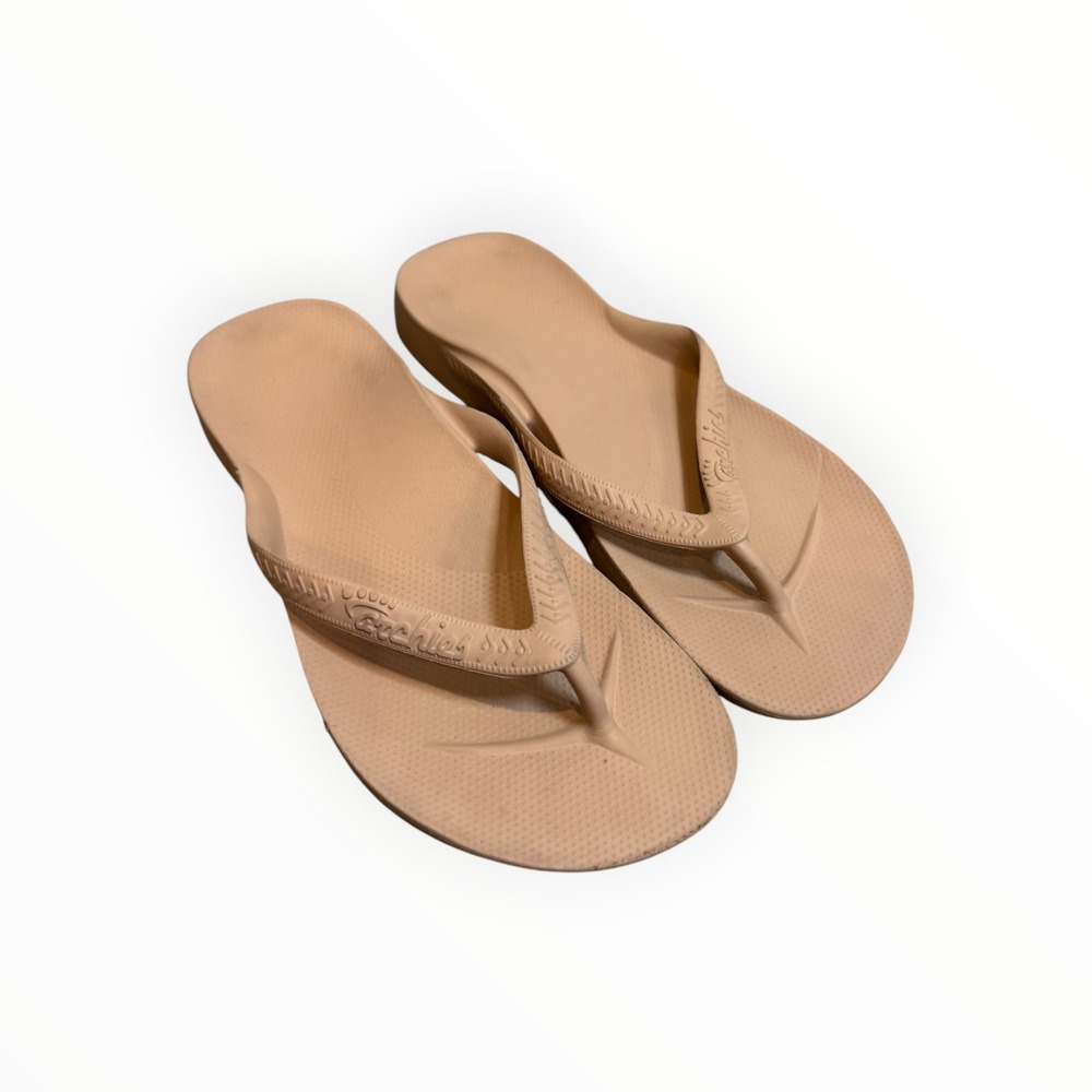 Archies Arch Support Flip Flops Tan Orthotic Thong Sandals Womens 9 Mens 8